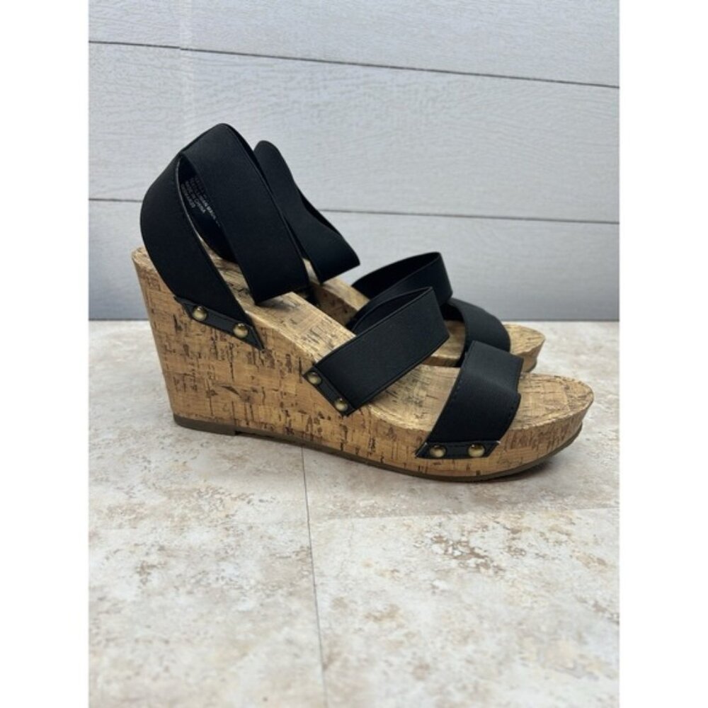 Esprit Women's Freedom Cork Wedge‎ Sandal, Black, Size 8